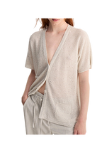 Biancalancia - Cardigan in lino e cotone con paillettes