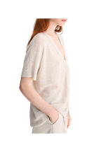 Biancalancia - Cardigan in lino e cotone con paillettes