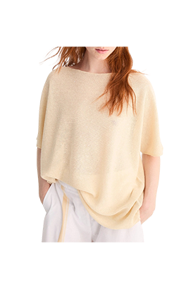 Biancalancia - Maglia in lino e cotone con paillettes