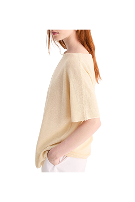 Biancalancia - Maglia in lino e cotone con paillettes