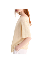 Biancalancia - Maglia in lino e cotone con paillettes