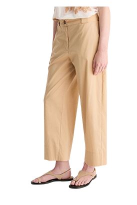 Biancalancia - Pantaloni in popeline di cotone stretch