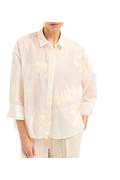 Biancalancia - Camicia in mussola di cotone e seta con ricamo