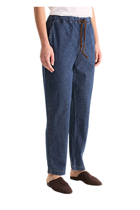 Biancalancia - Pantaloni in cotone light denim