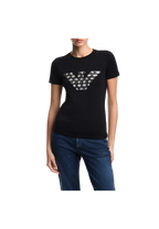 Emporio Armani - T-shirt slim fit in jersey stretch con maxi aquila pattern ASV