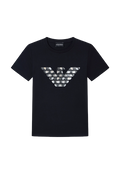 Emporio Armani - T-shirt slim fit in jersey stretch con maxi aquila pattern ASV