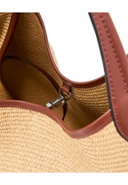 Emporio Armani - Shopper grande in paglia intrecciata con logo EA