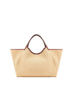 Emporio Armani - Shopper grande in paglia intrecciata con logo EA