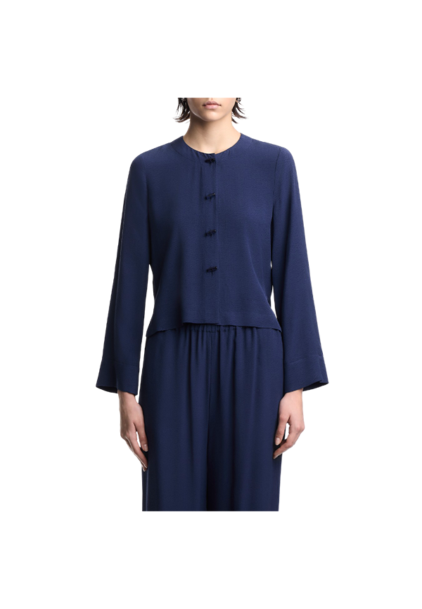 Emporio Armani - Camicia in tessuto fluido jacquard micro leopardato ASV