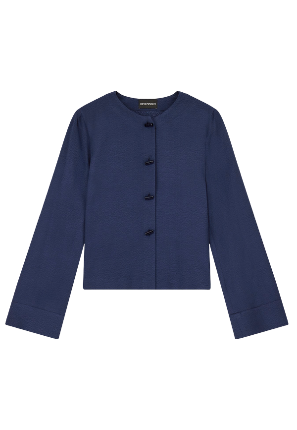 Emporio Armani - Camicia in tessuto fluido jacquard micro leopardato ASV