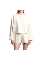 Giorgio Armani - Felpa cropped in double jersey con ricamo aquila