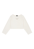Giorgio Armani - Double jersey cropped sweatshirt with eagle embroidery