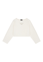 Giorgio Armani - Felpa cropped in double jersey con ricamo aquila