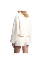 Giorgio Armani - Felpa cropped in double jersey con ricamo aquila