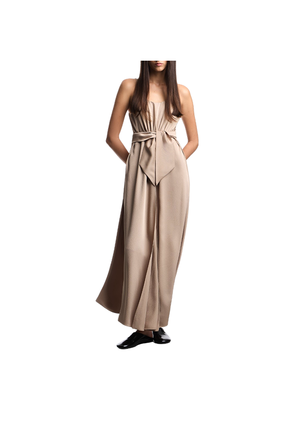 Emporio Armani - Abito in twill crepe con fusciacca