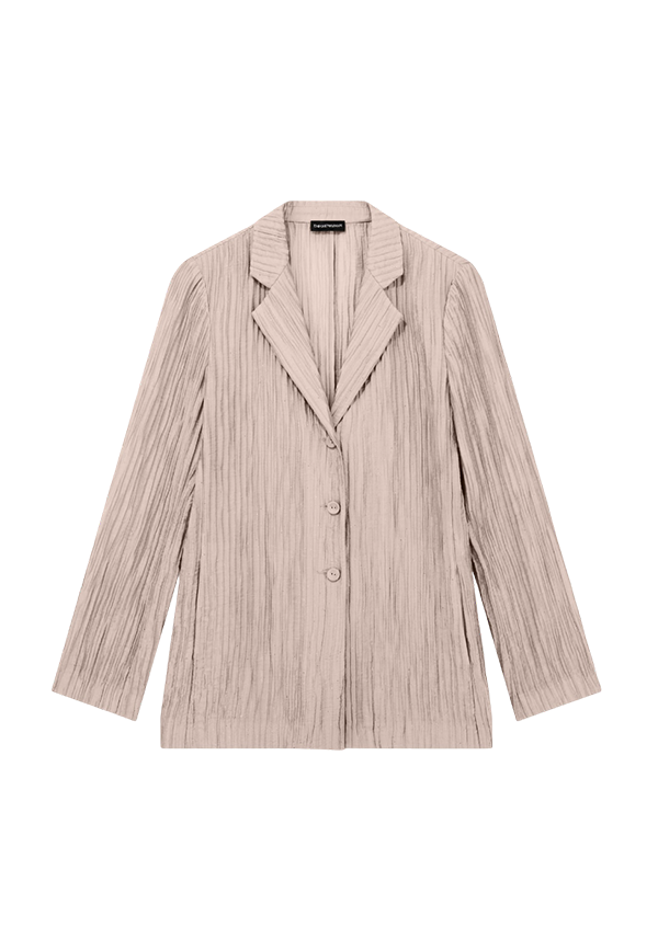 Emporio Armani - Giacca monopetto in creponne plissé sparkling