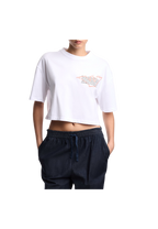 Emporio Armani - T-shirt cropped in jersey con stampa aquila ASV