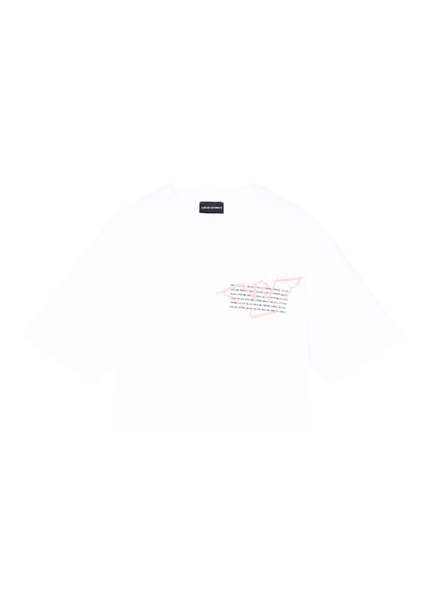 Emporio Armani - T-shirt cropped in jersey con stampa aquila ASV