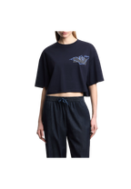 Emporio Armani - T-shirt cropped in jersey con stampa aquila ASV