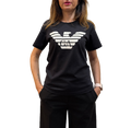 Emporio Armani - T-shirt in jersey organico con stampa logo ASV