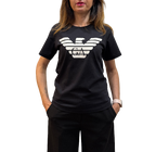 Emporio Armani - T-shirt in jersey organico con stampa logo ASV