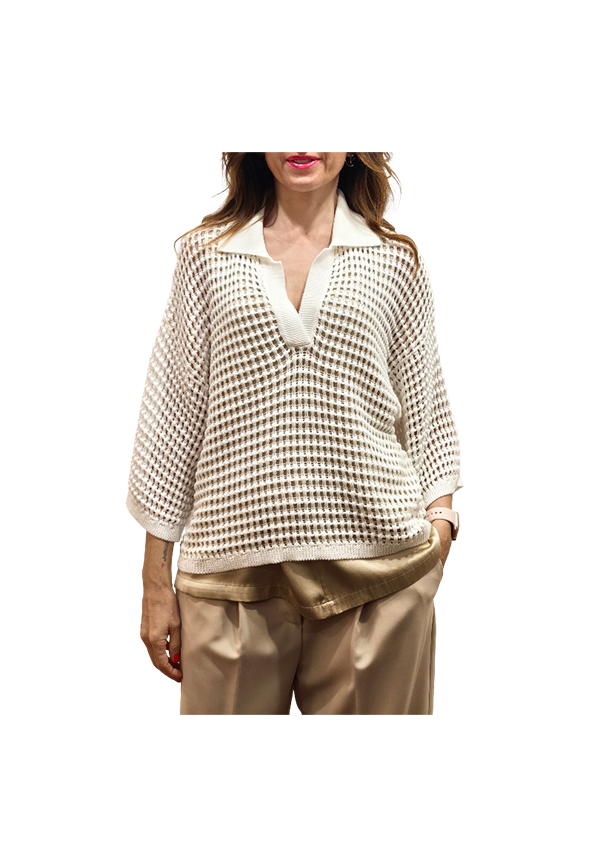 Jucca - Polo in maglia over a rete
