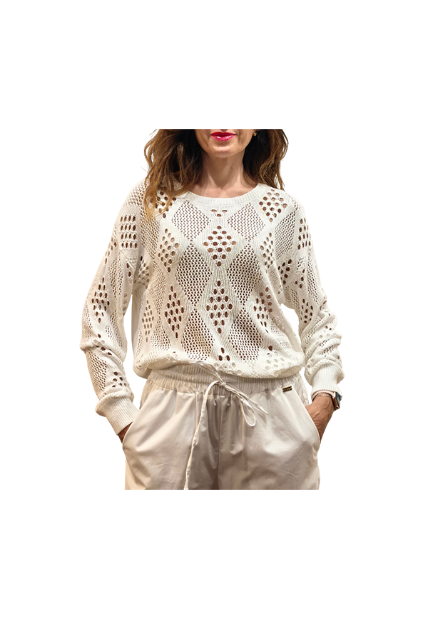 White Wise - Girocollo lavorazione traforo
