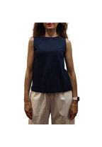 White Wise - Top misto lino con bottoncini
