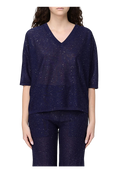 Kangra - Maglia scollo a v con manica a tre quarti e micropaillettes