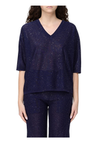 Kangra - Maglia scollo a v con manica a tre quarti e micropaillettes
