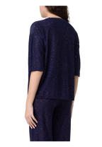 Kangra - Maglia scollo a v con manica a tre quarti e micropaillettes