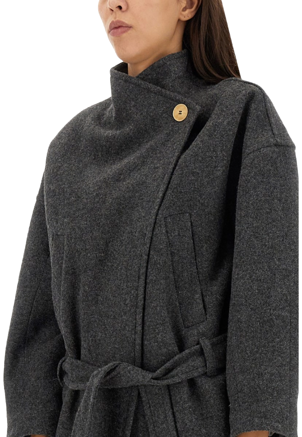 Alysi - Giacca in lana con cintura