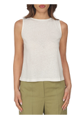 White Wise - Top misto lino con bottoncini