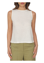 White Wise - Top misto lino con bottoncini