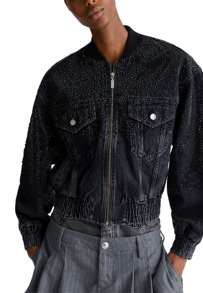 Liu Jo - Bomber in denim con strass