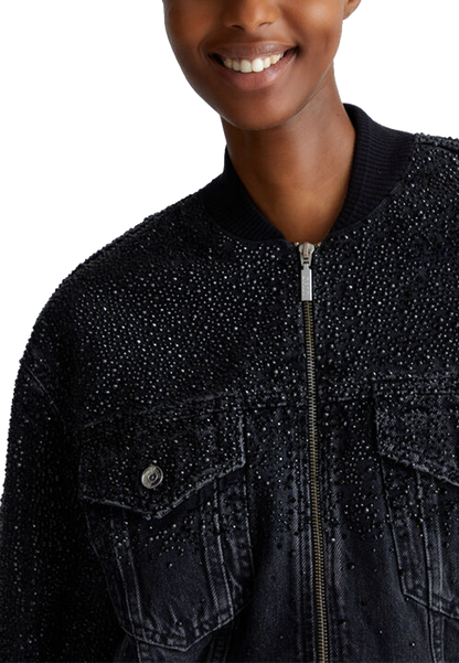 Liu Jo - Bomber in denim con strass