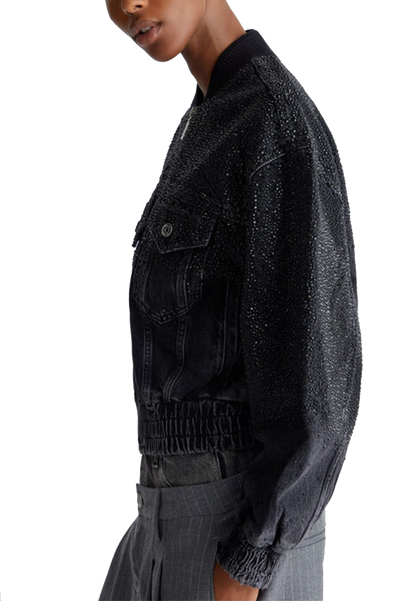 Liu Jo - Bomber in denim con strass