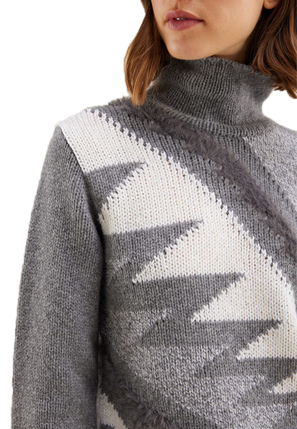 Kangra - Maglione Dolcevita Con Intarsio Geometrico