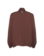 Manila Grace - Blusa In Raso Con Fiocco Al Collo