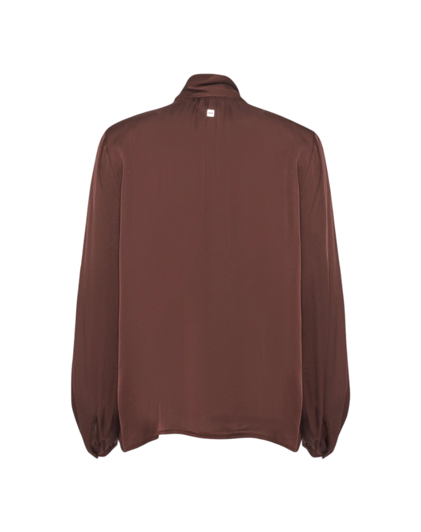 Manila Grace - Blusa In Raso Con Fiocco Al Collo