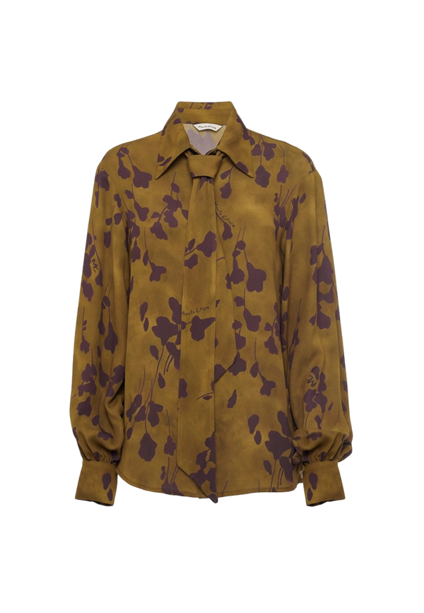 Manila Grace - Camicia Stampata Con Cravatta Coordinata