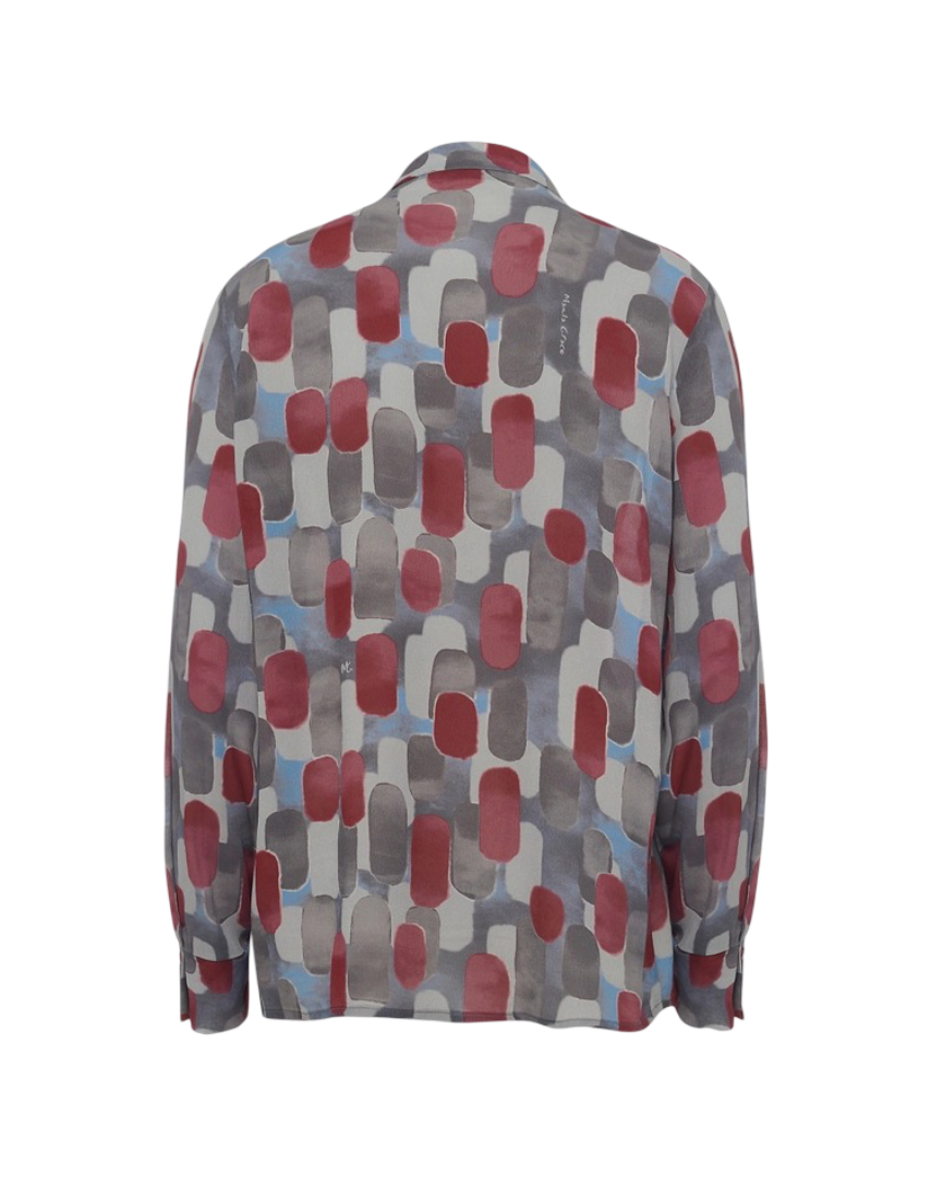 Manila Grace - Blusa Geometrica Multicolor Con Scollo a V