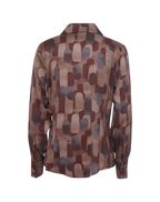 Manila Grace - Camicia Stampata Con Colletto e Fantasia Geometrica