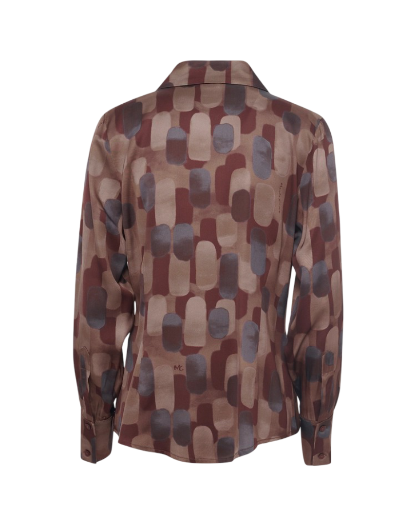 Manila Grace - Camicia Stampata Con Colletto e Fantasia Geometrica
