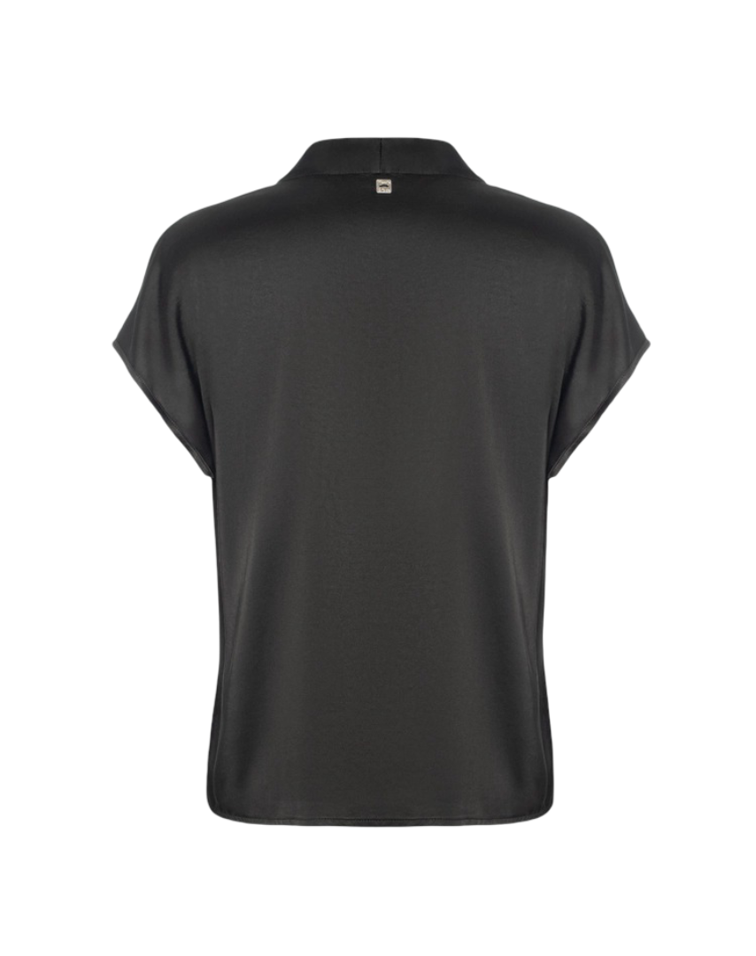 Manila Grace - Blusa In Raso Con Scollo Morbido