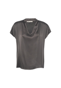 Manila Grace - Satin Blouse With Soft Neckline