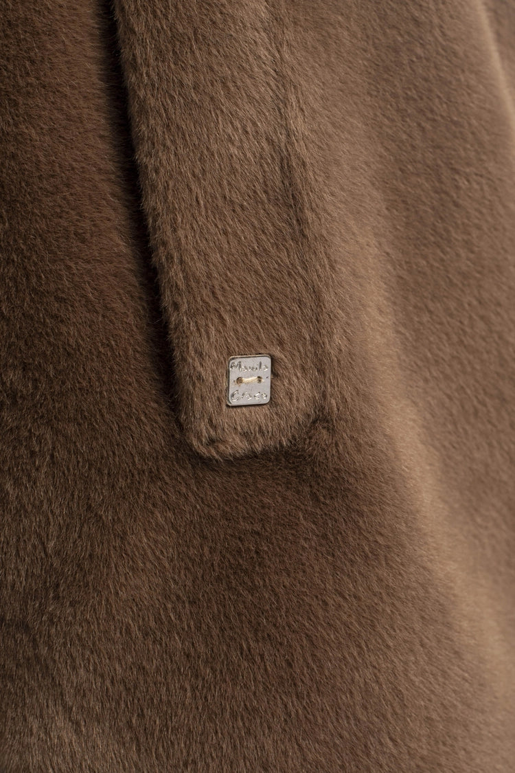 Manila Grace - Cappotto Chemisier In Eco-Pelliccia Con Bottoni A Pressione