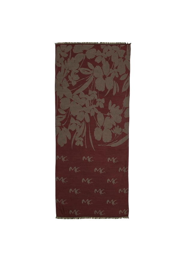 Manila Grace - Sciarpa Jacquard Con Motivo Floreale E Logo Mg All-Over