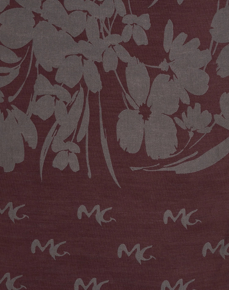 Manila Grace - Sciarpa Jacquard Con Motivo Floreale E Logo Mg All-Over