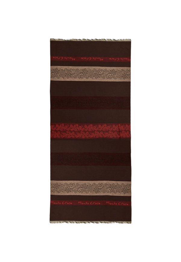 Manila Grace - Sciarpa A Righe Jacquard Multicolor Con Logo Manila Grace